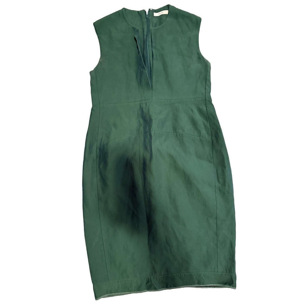 CÉLINE Womens Sheath Dress Sz 38 Sleeveless Viscose Silk Knee Length us 6-8